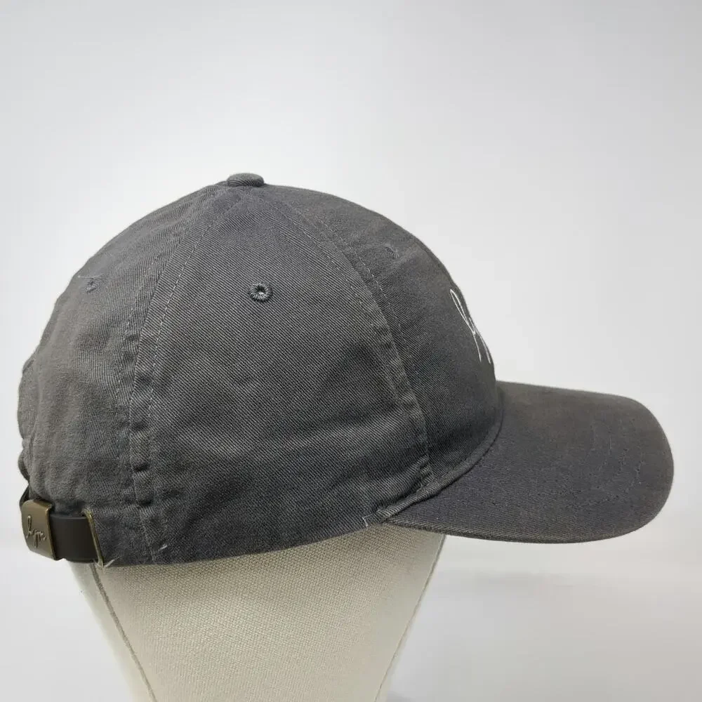 Love Your Melon Baseball Cap Gray One Size Leather Strap Made in USA lym Hat